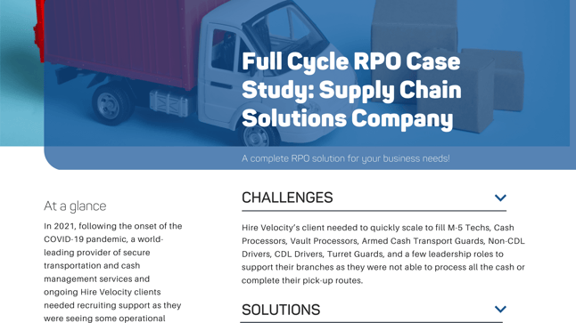 Full Cycle RPO Case Study Supply Chain Solutions Company