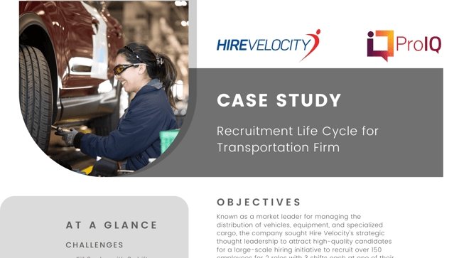 Hire Velocity RPO and ProIQ Social Media Recruiting Level Up Recruitment Life Cycle for Transportation and Logistics Company -1